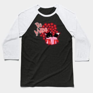 Be Mine Valentine's Day Cute Cat Hearts Baseball T-Shirt